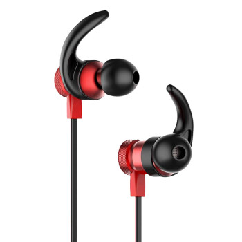 影级 (iNSIST) PG5有线入耳式耳机  弯曲耳翼运动耳机 手机耳机 电脑游戏耳机 带麦可通话 苹果安卓通用 黑红