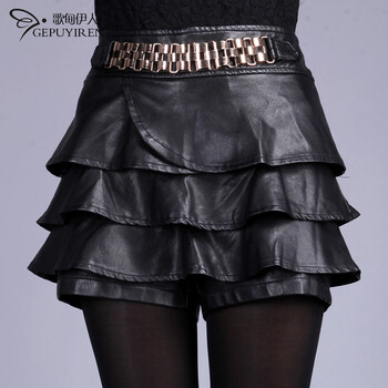 <em>皮裙子</em>皮<em>短裤</em>半身裙皮短裙蛋糕裙半身<em>短裤</em>裙裤