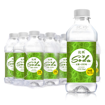 优典优典 青柠 苏打水 350ml*15瓶/箱 无糖 无汽