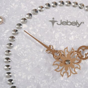 JEBELY/36cm中号欧式珠宝镶钻单面挂钟/钟表/客厅卧室静音时钟201 金色