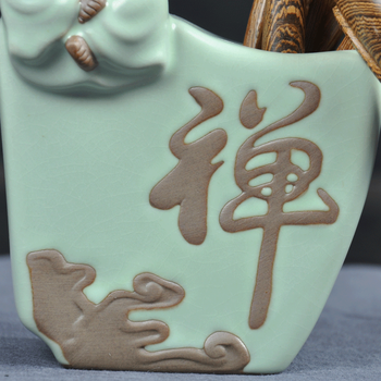 
                                        中正家居 功夫茶具茶道六君子汝窑陶瓷黑檀木鸡翅木配件茶针茶匙 佛学观音 蝉翼开片可养零配 坐如来配鸡翅木                