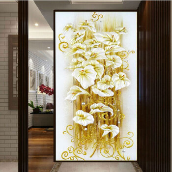
                                        皇家彼岸十字绣印花欧式客厅风景画新款富贵平安树发财树玄关过道竖版客厅挂画十字绣 大格棉线发财树110*208CM满绣                