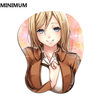 新款3d鼠标垫护腕 可爱胸部动漫美女硅胶 立体守望 mm