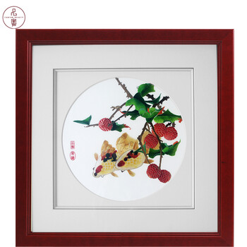 品粤 工艺品挂件广绣粤绣四大刺绣工艺品鱼金