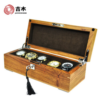 
                                        
                                                            吉木 jammywood 手表盒 实木表盒红木花梨木收藏盒 机械表盒手表收纳盒 生日礼物 深棕绒                