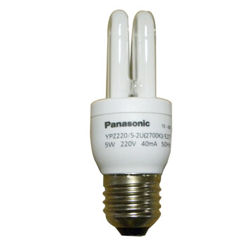 松下（Panasonic）2U型节能灯5W E27灯头 6只装 暖光/白炽灯色