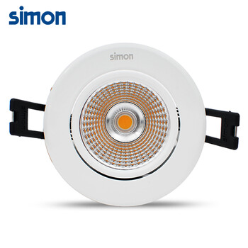 西蒙（simon）照明LED射灯3瓦cob单珠led天花射灯白色灯面含驱动 暖白