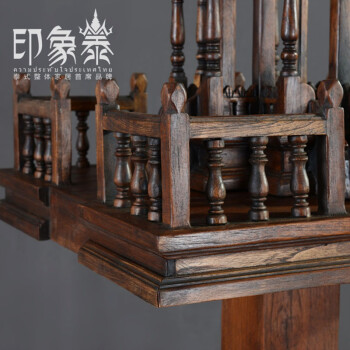 泰域 落地灯 东南亚新古典实木灯塔 泰国门厅装饰品摆设灯具 台灯+灯座