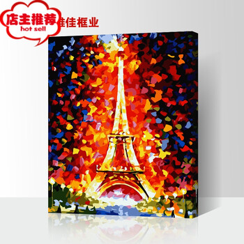 家装软饰 装饰字画 fghgf diy数字油画 现代简约卧室沙发人物风景卡通