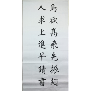 字楹对联正田欧楷书书法作品定制毛笔字画手工代写 励志养生 鸟欲高飞