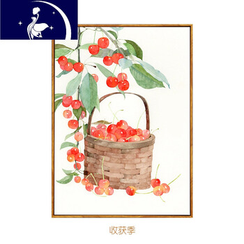 北欧水彩客厅装饰画沙发背景墙创意抽象现代简约儿童房挂艺术壁画