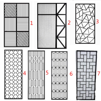 现代中式隔断铁艺屏风创意客厅窗花玄关餐厅简约隔断镂空 款式四每
