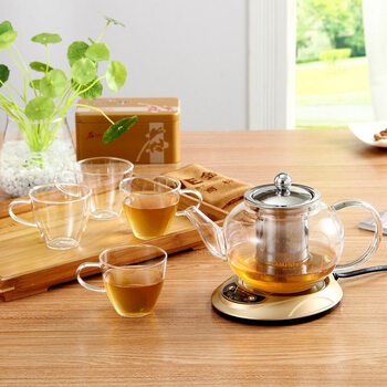 
                                        
                                                            金灶（KAMJOVE） 耐热玻璃茶具套装飘逸杯花茶壶泡红茶杯整套茶具 保温泡茶壶套装 A-308                