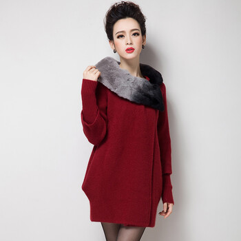 法尊尼2014冬季<em>女装</em>新品<em>毛衣</em>时尚韩版纯色 獭