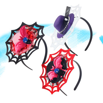 创意玩具 万圣节儿童头箍 万圣节cosplay装扮道具 化妆舞会用品 蜘蛛网头箍 白色