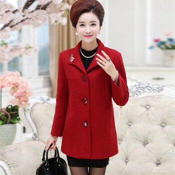 感言-2015秋冬装新款妈妈装羊毛呢大衣中老年