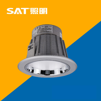 SAT照明活之彩系列一体化压铸LED筒灯过道办公室学校商场基础照明 开孔8cm 3W 凹面 银色 6000K正白光