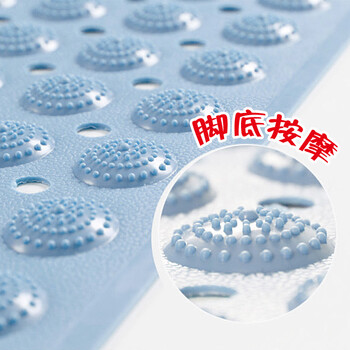 
                                        云亦  环保！浴室防滑垫 卫生间家用浴缸卫浴吸盘防水pvc淋浴 洗澡 地垫 浅蓝色 36*72 CM                