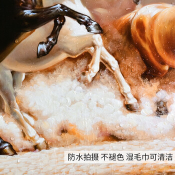 
                                        纵海艺术 客厅装饰画 办公室书房油画 沙发背景墙壁画 马到成功 八骏图 中式风水挂画 豪华款 90*170                