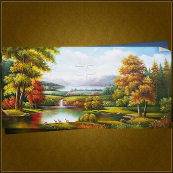 慧玉轩 装饰画 纯手绘油画 山水风景画 欧式客厅挂画 聚宝盆 22五只