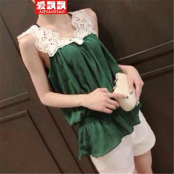 爱飘飘 2014夏<em>套装</em>上衣<em>冬款短裤</em>女 绿色 M【图