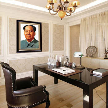 毛主席十字绣印花毛主席头像画像新款客厅画系列毛泽东十字绣 100%精准印花中格三股绣