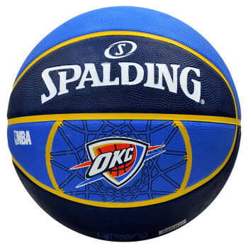 斯伯丁 spalding nba雷霆队徽篮球7号橡胶训练耐磨蓝球 83-165y 雷霆