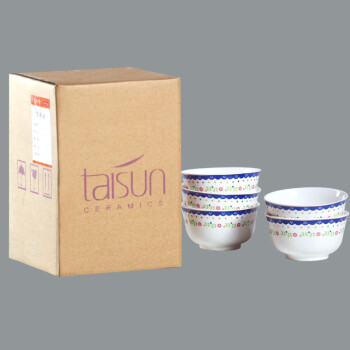 TAISUN 4.5英寸骨瓷陶瓷碗 小面碗 五只装 莱茵河畔 