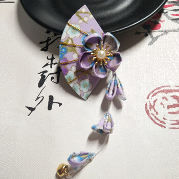 日系和风发饰和服汉服头饰古风流苏樱花发夹边夹日式发饰发簪和风 扇