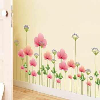 小清新墙花墙贴纸卧室温馨房间装饰品墙壁纸自粘墙上贴画创意墙画