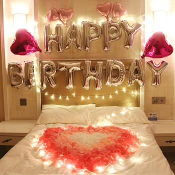 浪漫生日布置气球套餐男房间装饰玫瑰花瓣表白告白情人节 生日花瓣