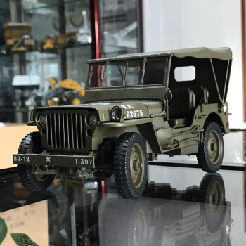 二战威利斯吉普汽车模型 威利jeep越野车 1:18 合金车模汽车模型 军