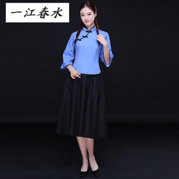 民国服学生装女五四青年装民国套装演出服民国风复古毕业班服装夏