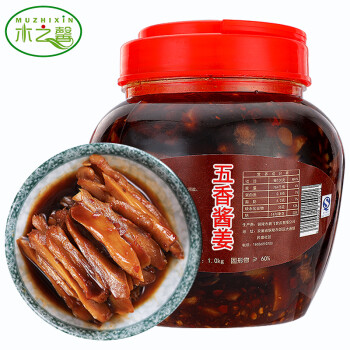 五香酱姜安徽特产铜陵生姜白姜咸姜酱油泡嫩姜片自制香辣泡菜1000g