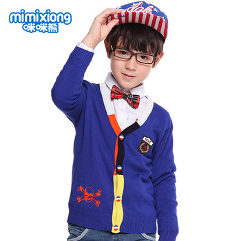 咪咪熊童装2014秋装<em>新款女童毛衣开衫</em> <em>中大</em>儿