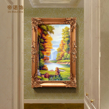 帝诺饰 欧玄关纯手绘有框油画走廊过道挂画客厅装饰画古典花卉 定制 定制