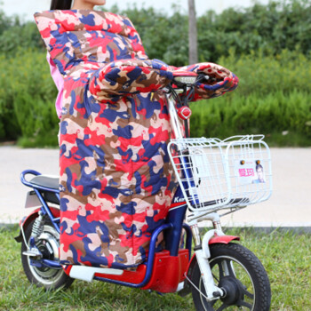 
                                        绿盒子 电动车挡风被冬季护膝护肩保暖连体套装骑车电瓶车防风防水加厚罩 小兔子紫色                