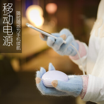 贝壳充电暖手宝热水袋迷你暖宝宝电热饼 贝壳天空蓝