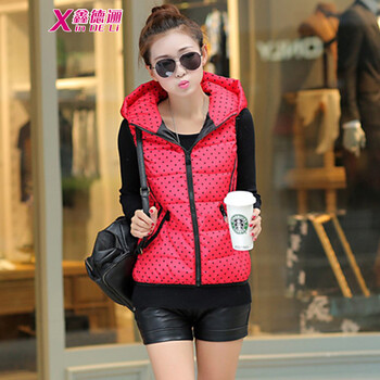 鑫德逦2014秋装新款女装<em>羽绒棉马甲</em>时尚修身