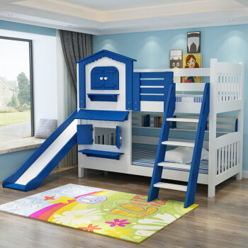 儿童床实木床双层床成人实木上下床铺高低床子母床高架床带滑梯床