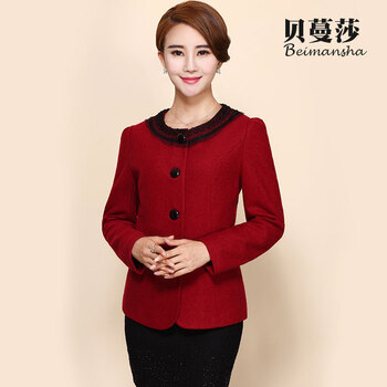贝蔓莎品牌女装2014新款秋冬<em>毛呢外套女短款</em>
