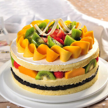 生日蛋糕配送水果巧克力双层鲜花蛋糕预定儿童
