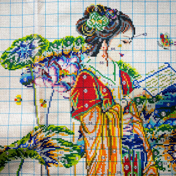 皇室蒙娜丽莎红楼梦十字绣十二金钗十字绣琴棋书画金陵十二钗新款人物大画客厅精准印花版 W1242琴棋书画(荷花版)  尺寸长约290cm宽约105cm
