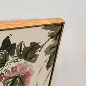 
                                        乐逸新中式客厅装饰画石涛花卉玄关三联画壁画餐厅挂画 石涛四件套 40X60cm黑色画框                