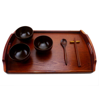 
                                        唐易 长方形木盘果盘托盘 手提实木茶盘茶盘平盘茶具 大号50.5cm                