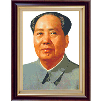 毛主席十字绣印花毛主席头像画像新款客厅画系列毛泽东十字绣 100%精准印花中格三股绣
