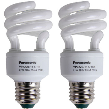 松下（Panasonic）螺旋型节能灯11W E27灯头  4只装 冷光/日光色