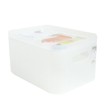 简家 加厚塑料桌面有盖化妆品收纳盒自由组合整理储物盒 K2297 白色中号9922