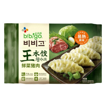 必品阁（bibigo）鲜菜猪肉王水饺 600g  （24只装、饺子、速冻食品、早餐食材）