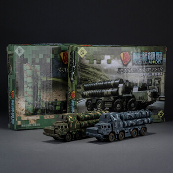 腾彩益智4D拼装S300导弹车空导弹发射车雷达